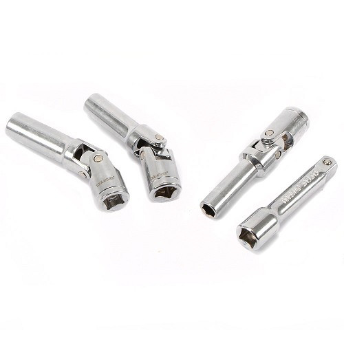 Glow plug sockets with universal joints - square drive: 3/8" - 8 / 10 / 12 mm - TOOLATELIER - TA00103