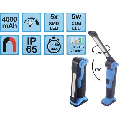  Lámpara de inspección TOOLATELIER ultraplana 270° - 500 lúmenes - TA00220 