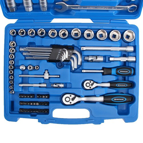 Tomada, chave e conjunto de bits TOOLATELIER - tamanhos em polegadas - TA00389