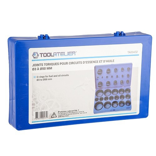 Joints toriques pour les circuits d'essence et d'huile TOOLATELIER de diamètres 3 à 50 mm - TA00432