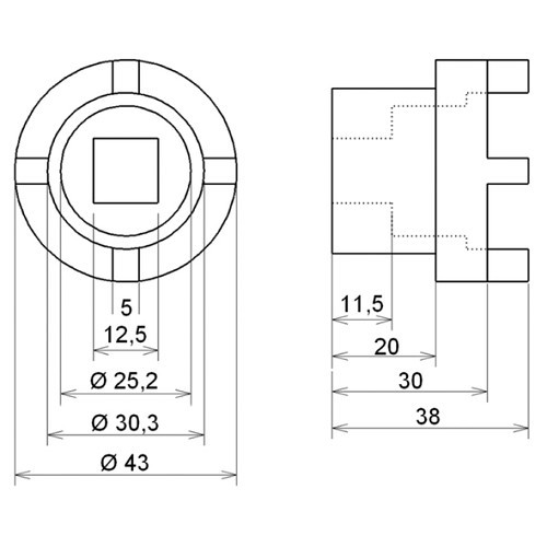 Casquillo con 4 guías para brazo oscilante para Suzuki - TB00154