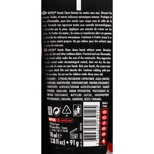 MOTUL MC CARE M4 Wasserfreie Seife für die Hände - Tube - 100ml - TB00176