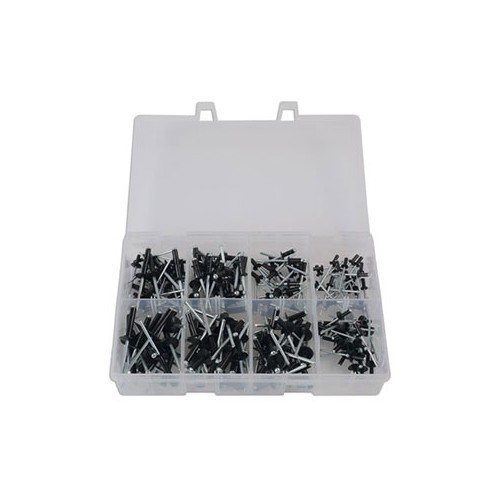 Assortment of black rivets - 200 pieces - TB00196