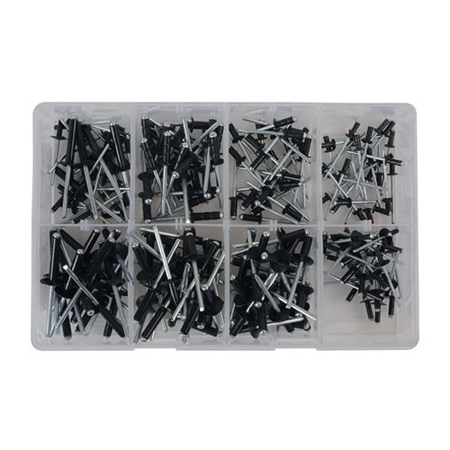 Assortment of black rivets - 200 pieces