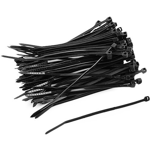 100 Colson-type black plastic hose clamps - 2.5 mm x 100
