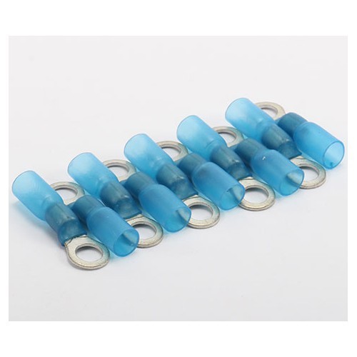 Heat shrink round earthing terminals - 10 pieces - M5 - 1.0 to 2.5 mm2 cable