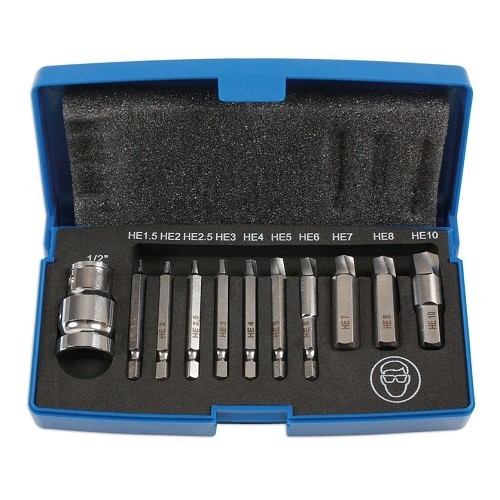  Extracteurs de vis - 6 pans - 11 pièces - TB00666 