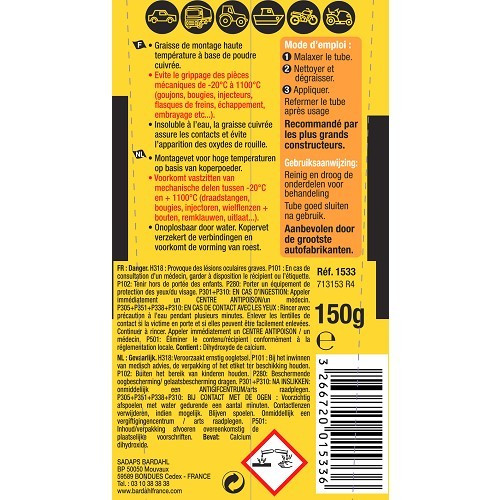 BARDAHL kopervet - buis 150g - TB00804