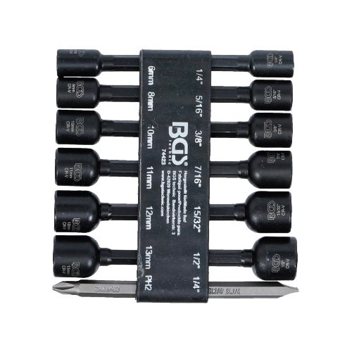 Set of 14 BGS sockets for screwdrivers and drills  - TB01234