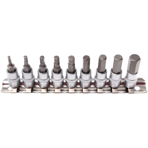  Bit sockets - 3/32" tot 3/18" - 9 stuks - Vierkant: 1/4 - TB01288 