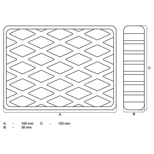  Rubber buffer for lift - 160 x 120 x 30 mm - TB05110-1 