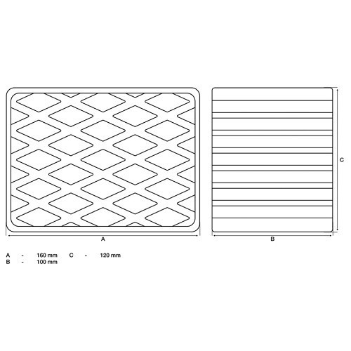 Tampão de borracha para elevadores 160 x 120 x 100 mm - TB05112