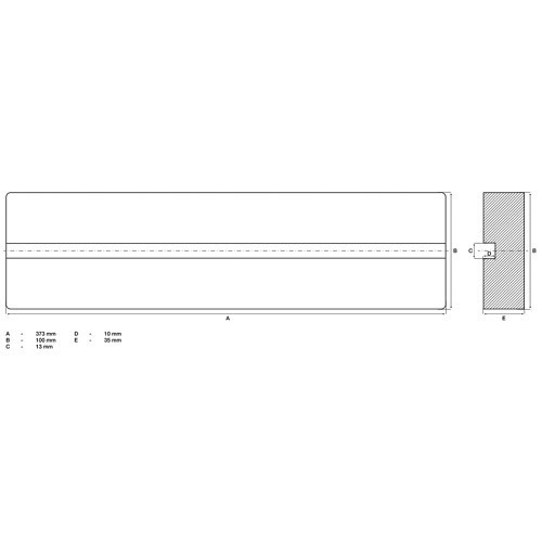 Rubber bescherming met groef voor lift - 373 x 100 x 35 mm - TB05113