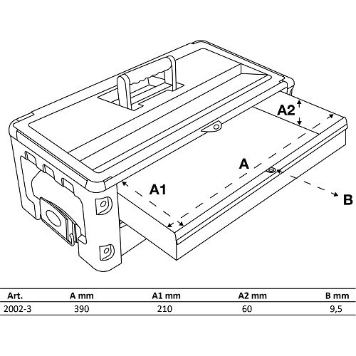 Hard shell tool box - 2 drawers - TB05370
