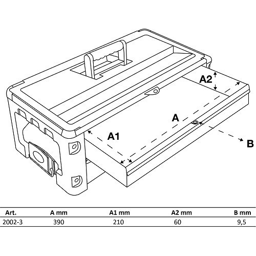 Caja de herramientas rígida - 2 cajones - TB05370