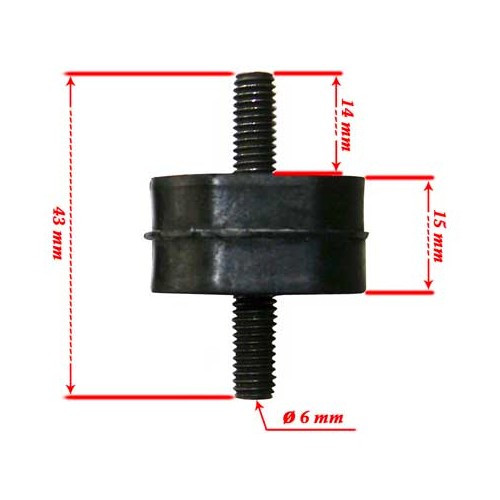 1 Universal rubber silentblock with double thread