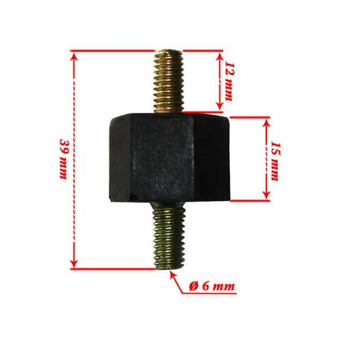 1 Rubber silentblock universal with double thread
