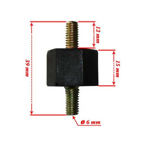  1 Rubber silentblock universal with double thread - UA00102 