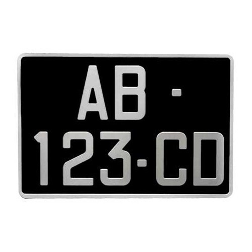 Black aluminium SIV registration plate, 300 x 200 mm
