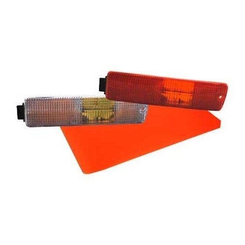 DS003 Spiegelstreifen Aufkleber Folie für Spiegelkappen Streifen  selbstklebend wetterfest (Neon Orange)