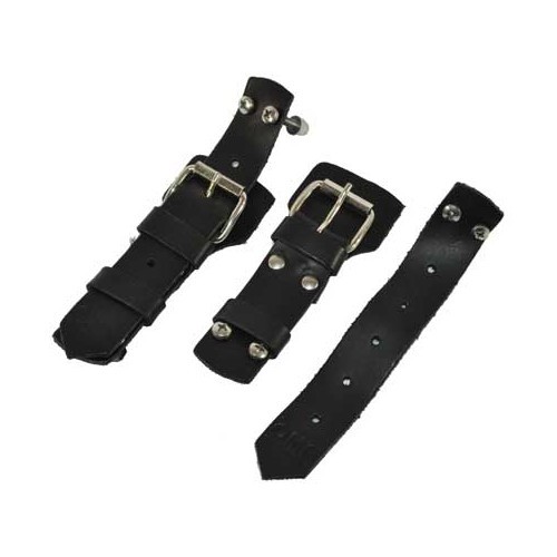  Clip per cofano OMP in pelle nera - 2 pezzi - UA14012 