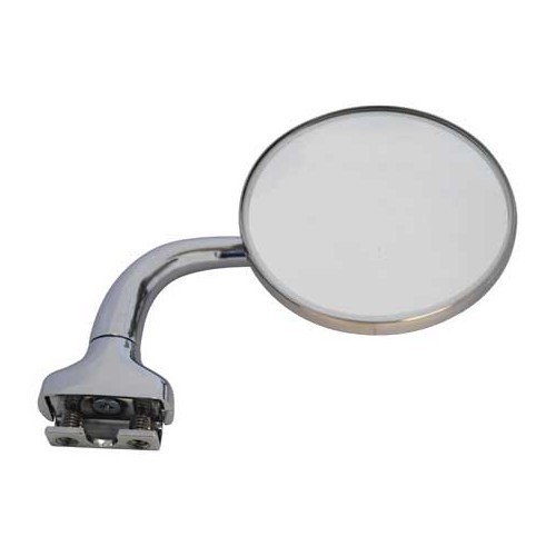 Rail-mounted chrome-plated small round door mirror - UA14980