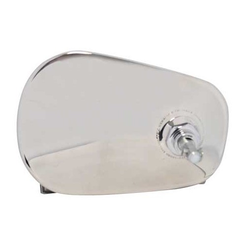 Pear-shaped chrome-plated door mirror to screw onto a base