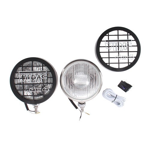  Kit de 2 faros WIPAC cromados adicionales de largo alcance con protecciones - UA15435 