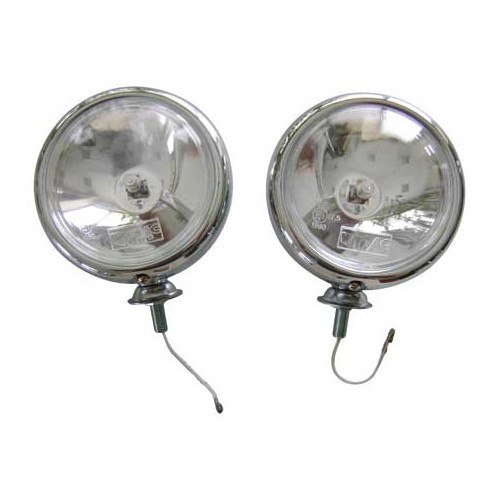 Set of 2 Mini-style WIPAC chrome-plated long-range headlights