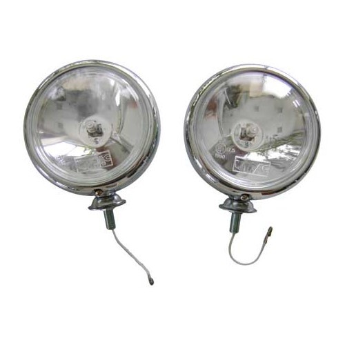  Kit de 2 faros cromados WIPAC de largo alcance cromados estilo "Mini" - UA15450 