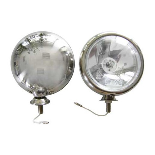 Set of 2 Mini-style stainless steel WIPAC long-range headlights - UA15460