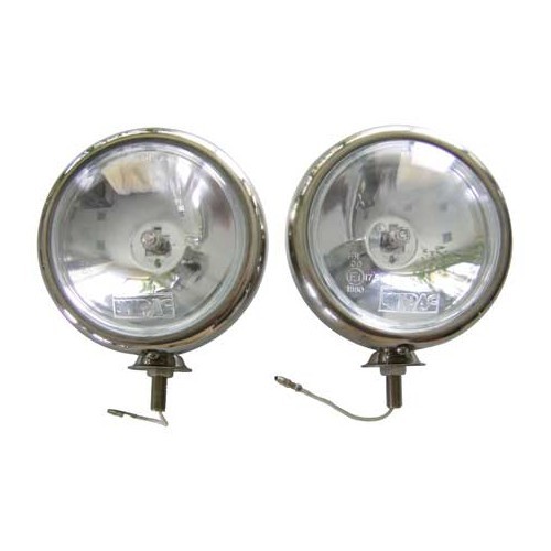 Set of 2 Mini-style stainless steel WIPAC long-range headlights