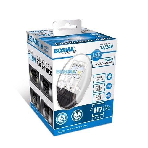  Pack 2 LED bulbs H7 White Bosma Lumiled 6000K - UA17053 