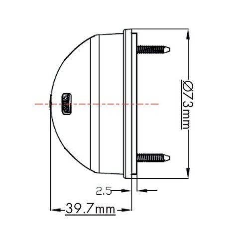 Feu à LED avant blanc position - 73 mm - UA17492