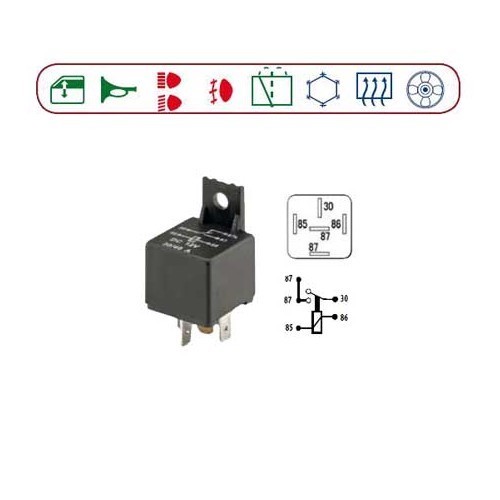  Relais 12 Volt DC 5 lamellenklemmen - UA19000 