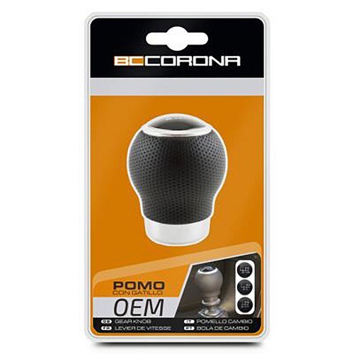 Round black leather gear knob - UB00200