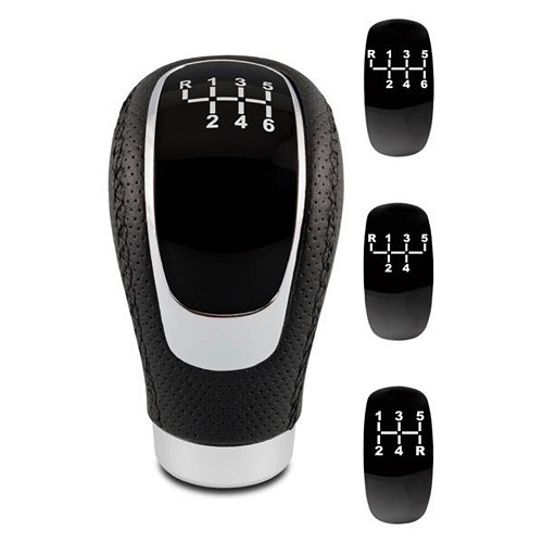  Black leather long gear lever knob - UB00202 