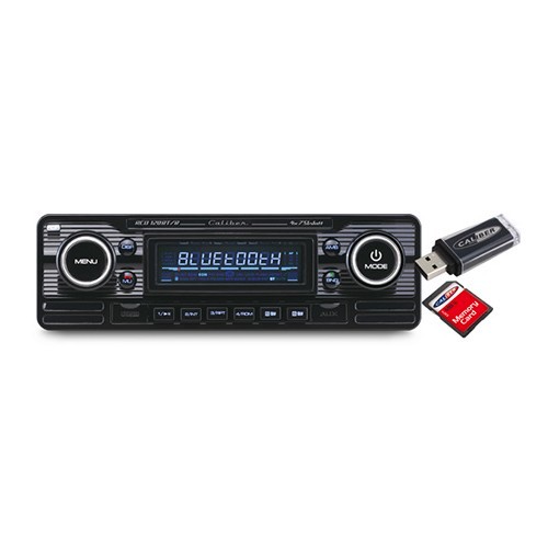 Autorádio Caliber Retrolook - RCD 120BT/B - USB/SD/Bluetooth/CD - Acabamento preto - UB01265