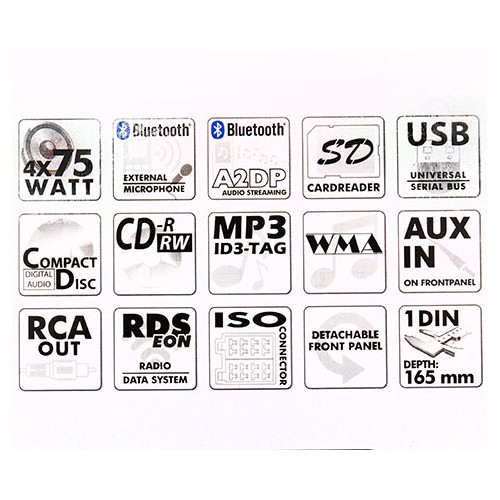 Autorádio Caliber Retrolook - RCD 120BT/B - USB/SD/Bluetooth/CD - Acabamento preto - UB01265