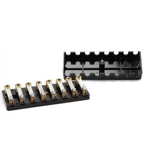 Housing for 8 steatite screw-in fuses - Black - UB08004