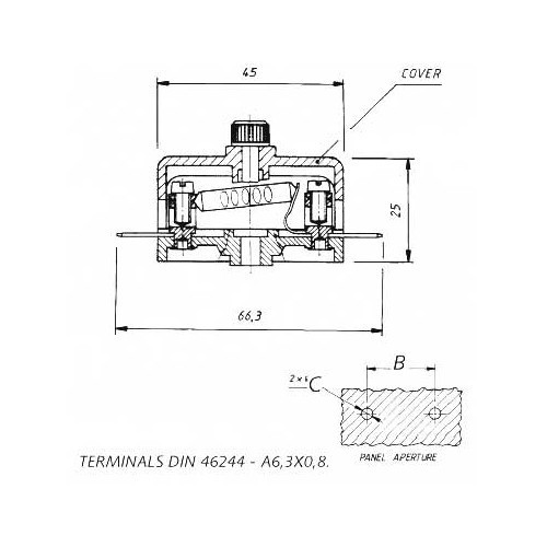 Box for 2 plug/lug connection porcelain fuses - UB08040