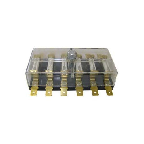 Caja para 6 fusibles de porcelana y conexión con enchufes/terminales - UB08060