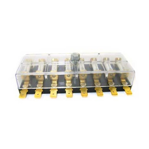 Caja para 8 fusibles de porcelana y conexión con enchufes/terminales - UB08080