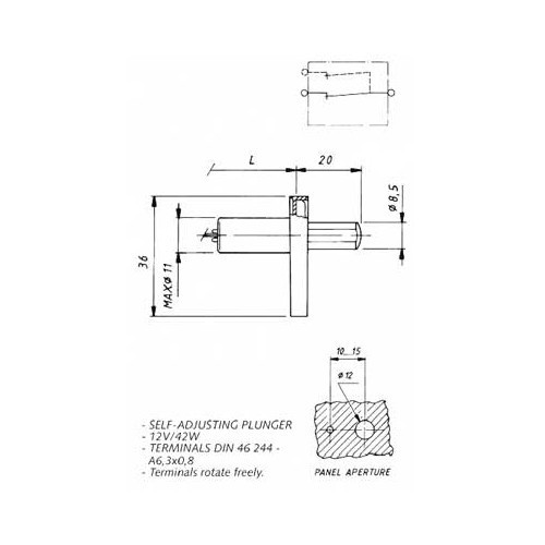 2-pin/terminal light switch for door - UB08170