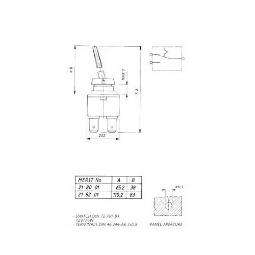 Interruttore commutatore 3 spine ON OFF nero - UB08270