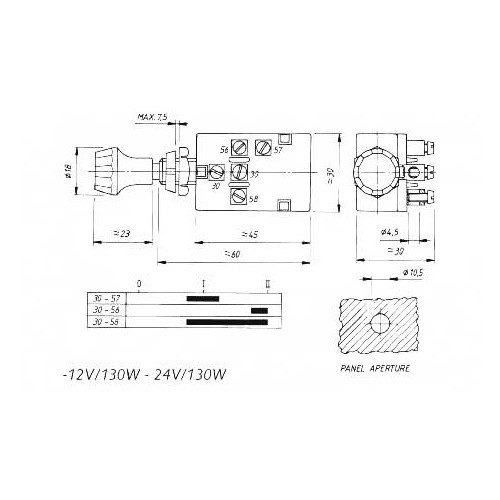 Interruptor conmutador con palanca 2 dientes para faros - UB08360