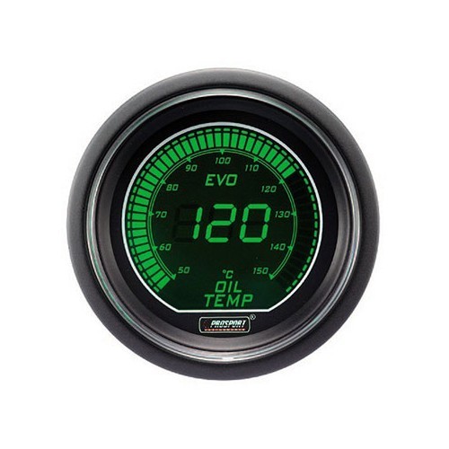  Manómetro digital de temperatura de aceite verde/blanco (52 mm) - UB10228 