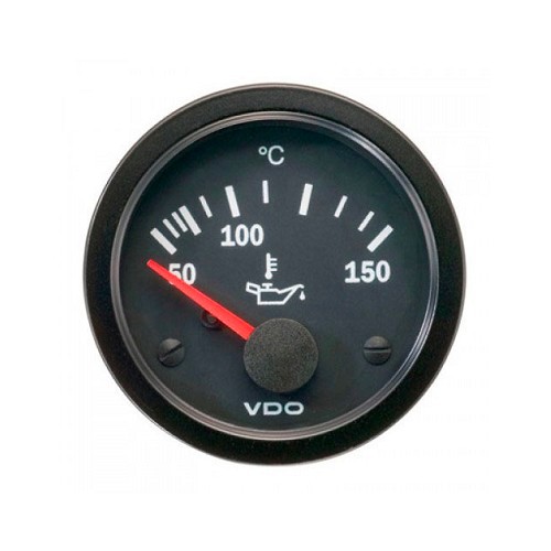  Cadran VDO de température d'huile 50-150°C Noir - UB10229 