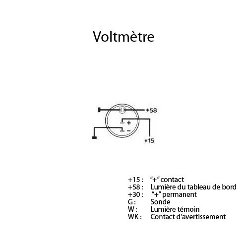 VDO-voltmeter met gradatie van 8 tot 16 volt - UB10240
