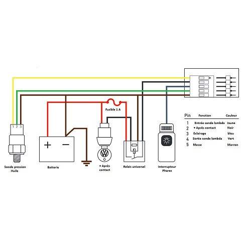 "Golf 2 button" manometer for oil pressure, 0.9 to 5 bar - UB10243